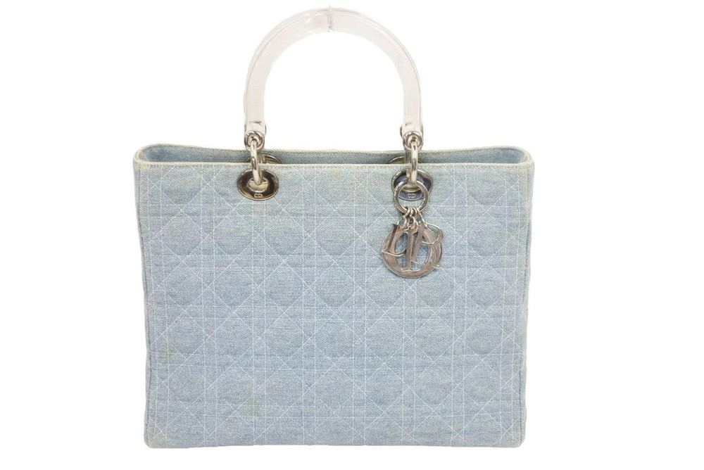 Christian Dior Lady Cannage Indigo Blue Handbag